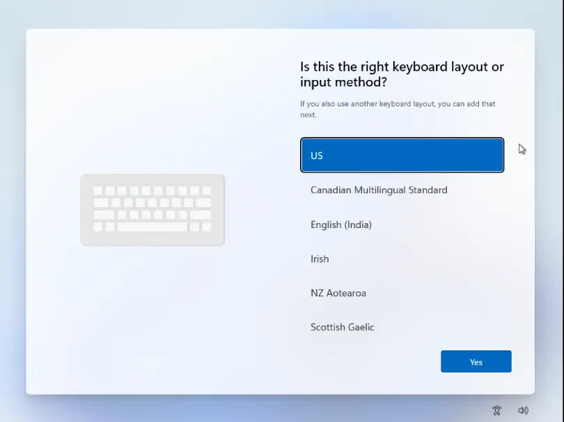 انتخاب زبان در ویندوز 11